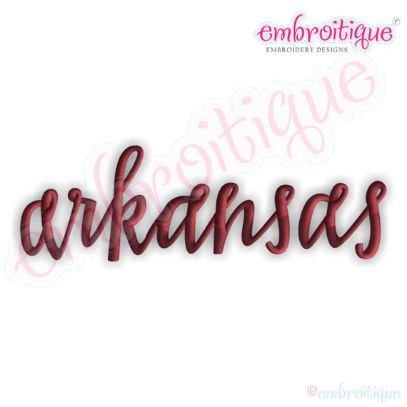 Arkansas Script 1 USA United States Machine Embroidery Design