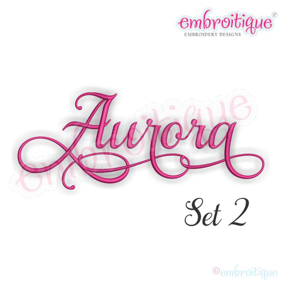 Aurora Script Monogram Set 2  - Beautiful Calligraphy Interchangeable Alphabet for machine embroidery