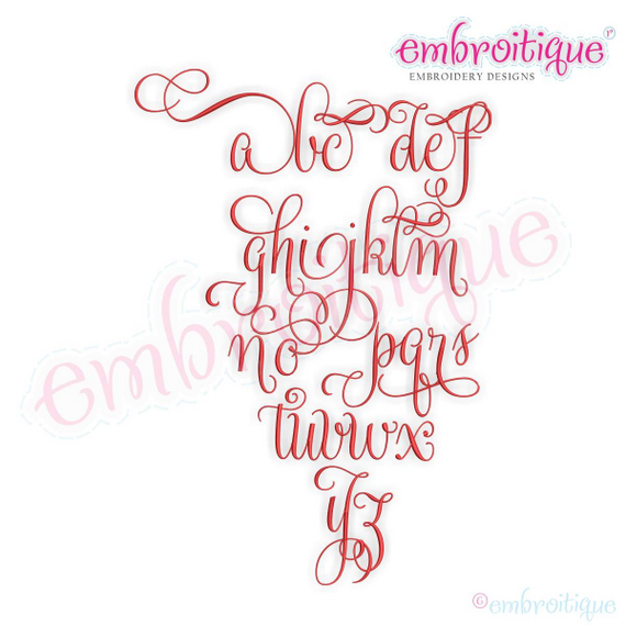 Beatrice Monogram Set 2 - Medium - Upright Calligraphy Script Alphabet for Machine Embroidery