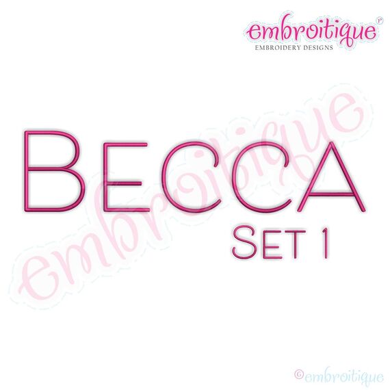 Becca Set 1 - EXCLUSIVE - Thin Calligraphy Swash Upright Alphabet Font for Machine Embroidery