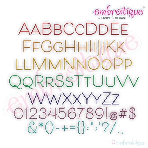 Becca Set 1 - EXCLUSIVE - Thin Calligraphy Swash Upright Alphabet Font for Machine Embroidery