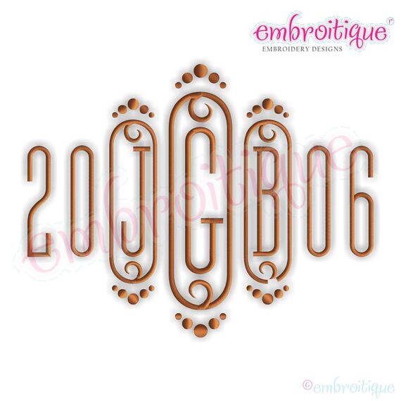 Cameo Decorative Initial Monogram Set - SMALL  -  2" 3" 4" Sizes Included   Embroidery Alphabet Font Letters