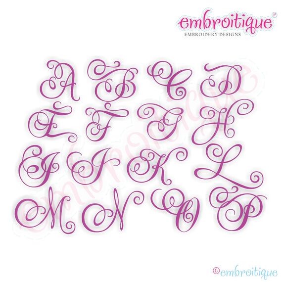 Charming Calligraphy Script Monogram Set - Large - FULL SET - 7", 8", 9", 2 image