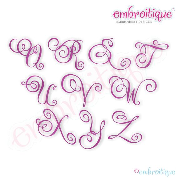 Charming Calligraphy Script Monogram Set - Large - CAPS ONLY - 7", 8", 9"