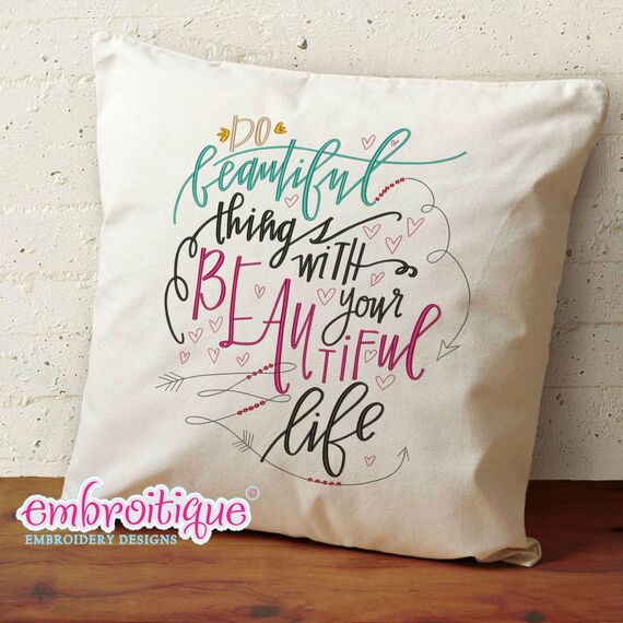 Do Beautiful Things with your beautiful Life - beautiful Hand Lettered Calligraphy Quote, 2 image