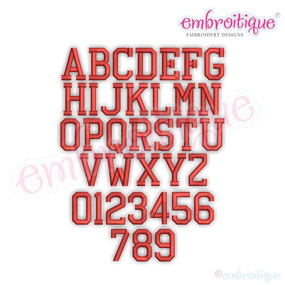 Friday Night Lights Sport Football Varsity Block Monogram Font - Instant Download -Digital Machine Embroidery Design