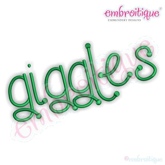 Giggles Embroidery Font Monogram Set
