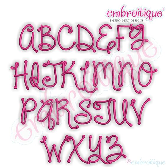Giggles Embroidery Font Monogram Set