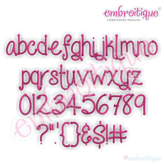 Giggles Embroidery Font Monogram Set