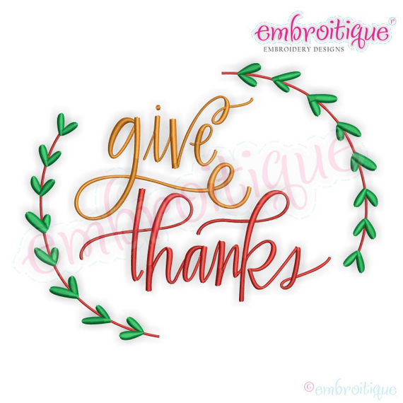 Give Thanks with Wreath hand lettered Thanksgiving Fall