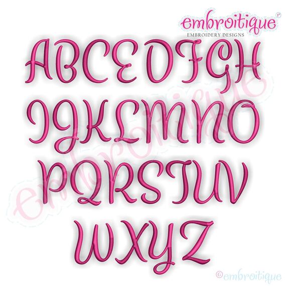 Penelope Set 3 - Exclusive Calligraphy Script Monogram Alphabet Font for Machine Embroidery, 2 image