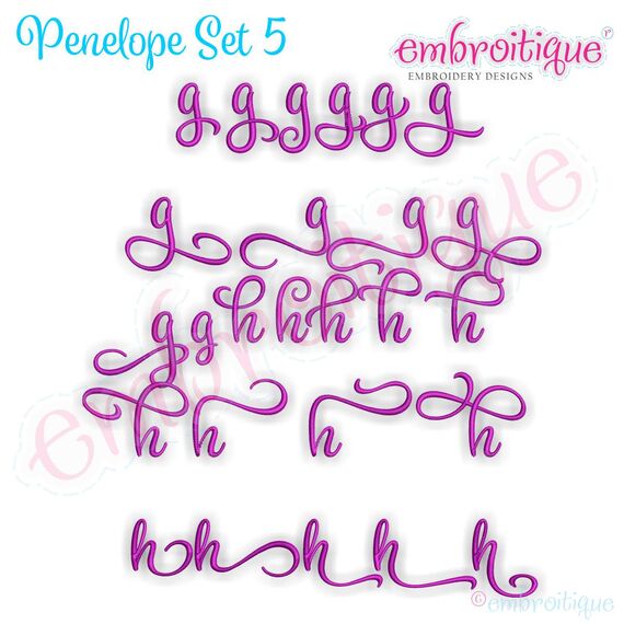 Penelope Set 5 - Calligraphy Script alternate lowercase letters b-k, 2 image