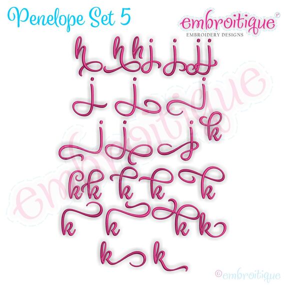 Penelope Set 5 - Calligraphy Script alternate lowercase letters b-k, 5 image