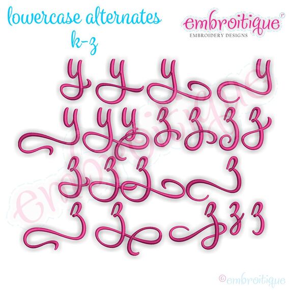 Penelope Set 6 - Calligraphy Script Monogram Alphabet Font for Machine Embroidery, 4 image