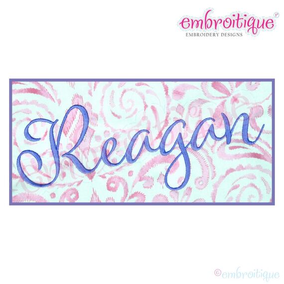 Reagan Beautiful Classy Upright Calligraphy  Script Monogram Embroidery Font - Exclusive