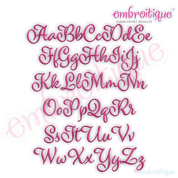 Reagan Beautiful Classy Upright Calligraphy  Script Monogram Embroidery Font - Exclusive