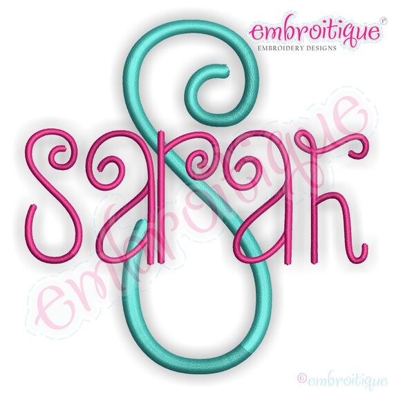 Sarah Thin Curly Whimsical Monogram Alphabet