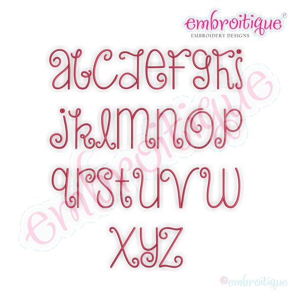 Sarah Thin Curly Whimsical Monogram Alphabet, 2 image
