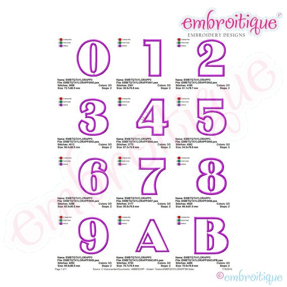 Taylor Applique Monogram Set - Small - 1.5", 2", 3", 3.5", 2 image