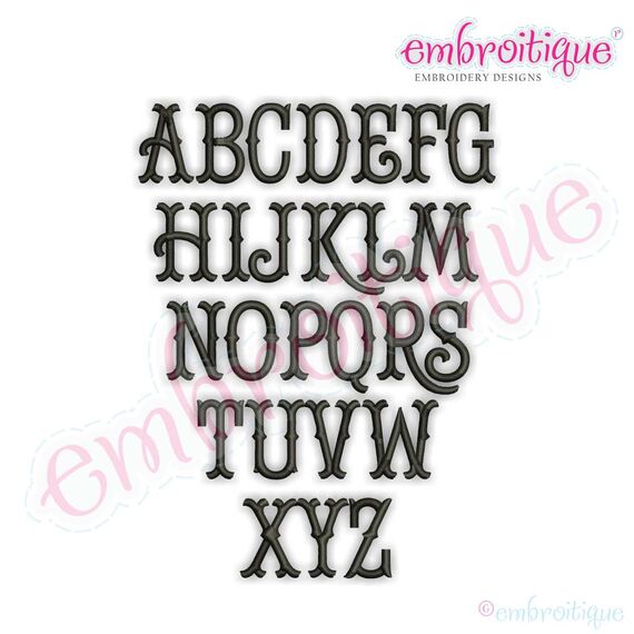 Tillman Classic Tuscan 3 Letter Monogram Machine Embroidery Alphabet, 3 image