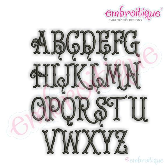 Tillman Classic Tuscan 3 Letter Monogram Machine Embroidery Alphabet, 2 image