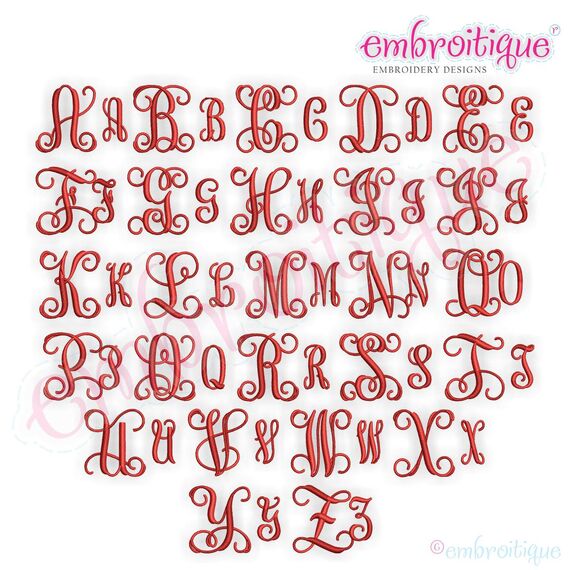 Solid Vine Interlocking 3 letter Monogram font