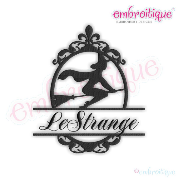 Halloween Wicked Witch Silhouette Font Frame