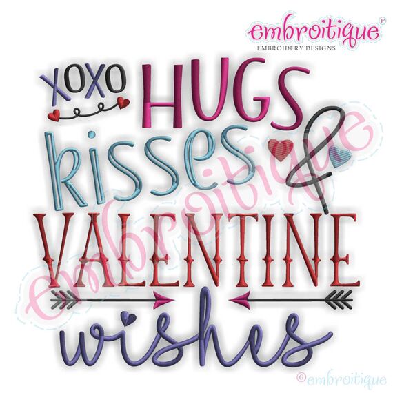 Hugs and Kisses & Valentine Wishes