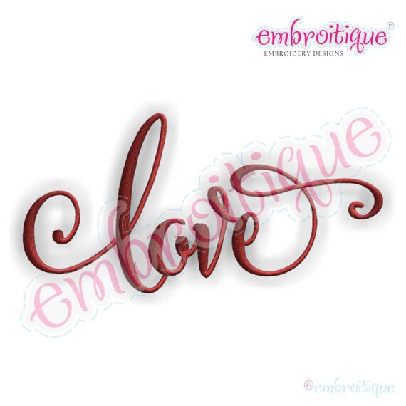 Love Script Calligraphy Word Art Design