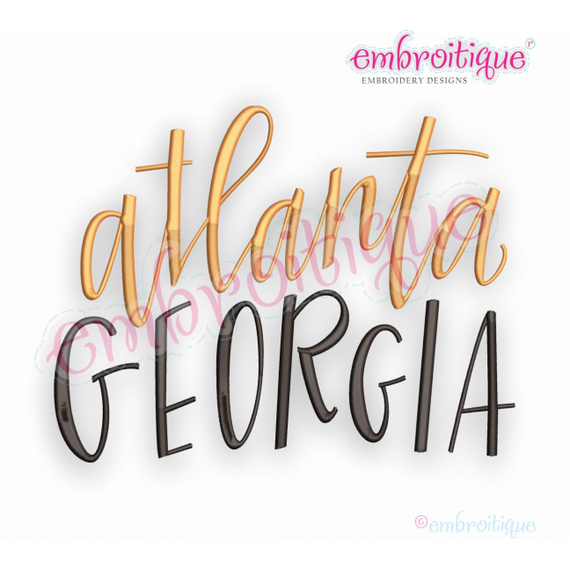 Atlanta Georgia - Embroitique Machine Embroidery Design