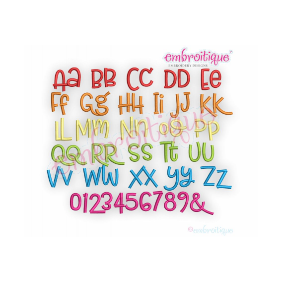 Clementine Set 2 Monogram Font- great for boys & girls - 0.75", 1", 1.5", 2", 3"