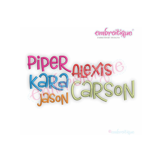 Clementine Set 2 Monogram Font- great for boys & girls - 0.75", 1", 1.5", 2", 3"