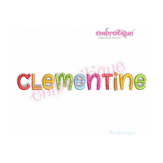 Clementine Set 1 Monogram Font - great for boys & girls - 0.75", 1", 1.5", 2", 3"
