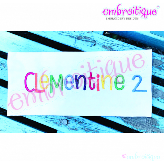 Clementine Set 2 Monogram Font- great for boys & girls - 0.75", 1", 1.5", 2", 3"
