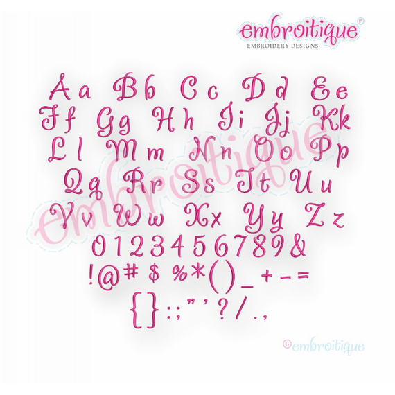Daisy Mae Monogram Font - Bx Files included - .5", 1", 1.5", 2", 2.5", 3"