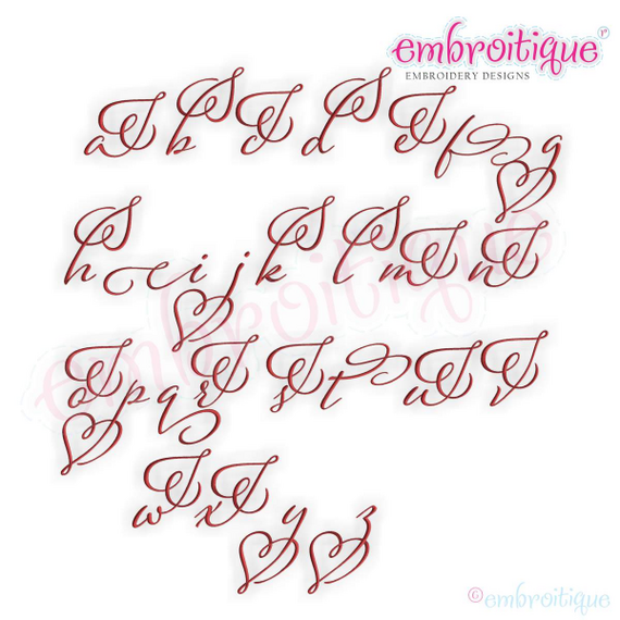 Eleanor Set 3 Lower case alternates - Small - Calligraphy Script Machine Embroidery Monogram Alphabet Font - Embroitique - BX Files included