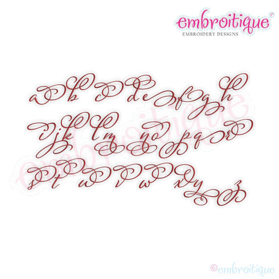 Eleanor Set 3 Lower case alternates - Small - Calligraphy Script Machine Embroidery Monogram Alphabet Font - Embroitique - BX Files included