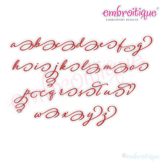 Eleanor Set 4 Lower case alternates - Small - Calligraphy Script Machine Embroidery Monogram Alphabet Font - Embroitique - BX Files included