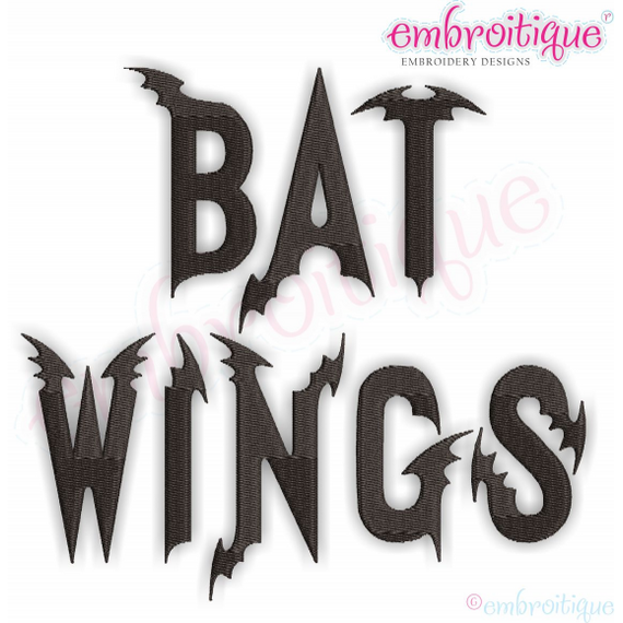 Bat Wing Halloween Font-1", 2", 3", 4", 5"  A-Z, 0-9