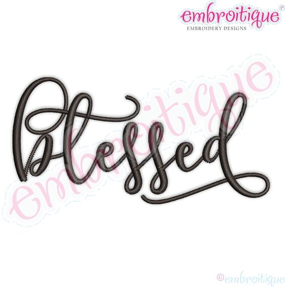 Blessed in script font