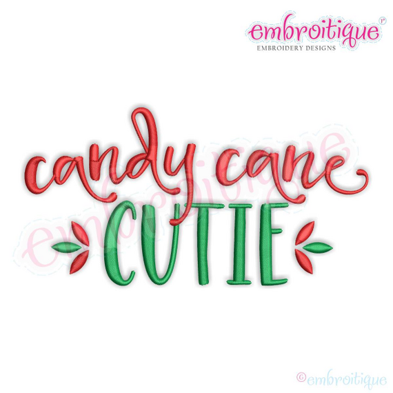 Candy Cane Cutie - Sweet Holiday Design - Machine Embroidery File