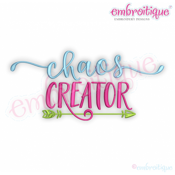 Chaos Creator with Arror Funny Machine Embroidery Design
