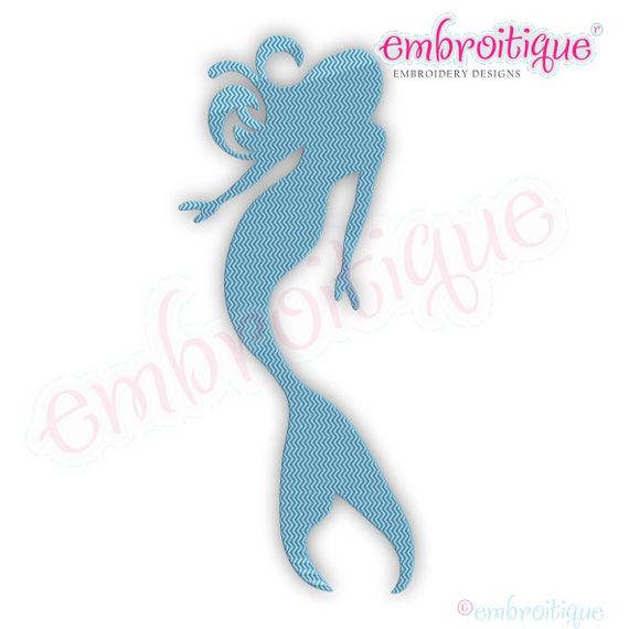 Chevron Fill Stitch Mermaid Machine Embroidery Design