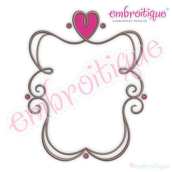 Curly Heart Font Frame - Valentines, Wedding