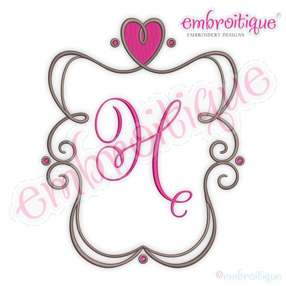 Curly Heart Font Frame - Valentines, Wedding, 2 image