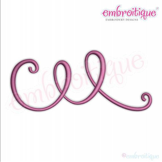 Curly Swirly Calligraphy Flourish Accent Embellishment 1 Machine Embroidery Design - 11 sizes!  Embroitique