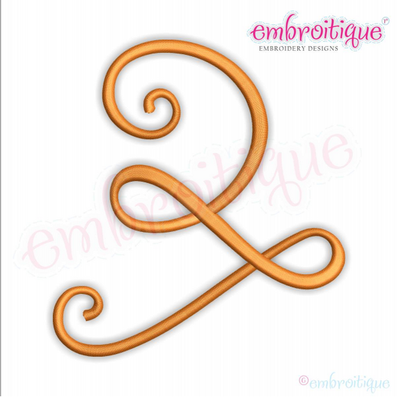 Curly Swirly Calligraphy Flourish Accent Embellishment 2 Machine Embroidery Design - 11 sizes!  Embroitique