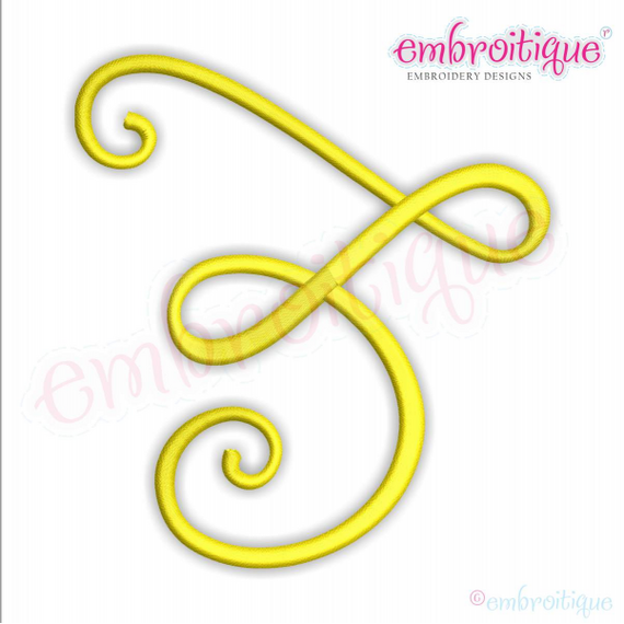 Curly Swirly Calligraphy Flourish Accent Embellishment 8 Machine Embroidery Design - 11 sizes!  Embroitique