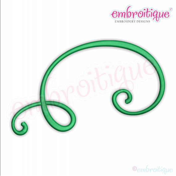 Curly Swirly Calligraphy Flourish Accent Embellishment 9 Machine Embroidery Design - 11 sizes!  Embroitique
