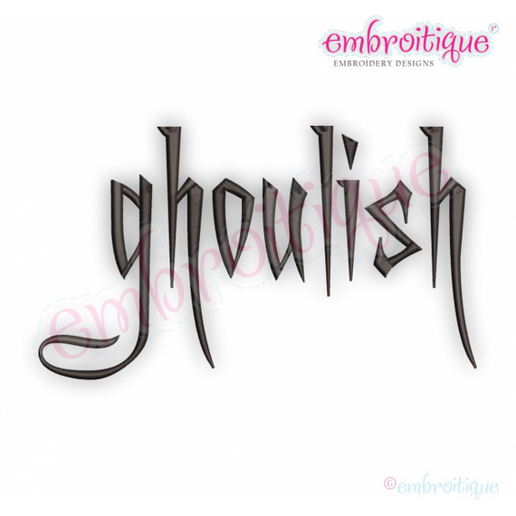 Ghoulish Halloween Monogram Font, Aa-Zz   1", 1.5", 2", 2.5", 3"